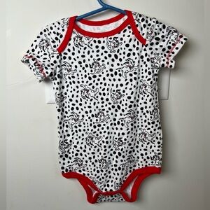 Disney Baby 101 Dalmatians Print One Piece Bodysuit Diaper Shirt 18 Months